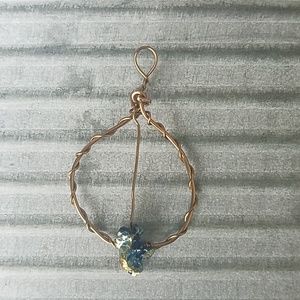 Handmade Wire Wrapped Brass Pendant Metallic
